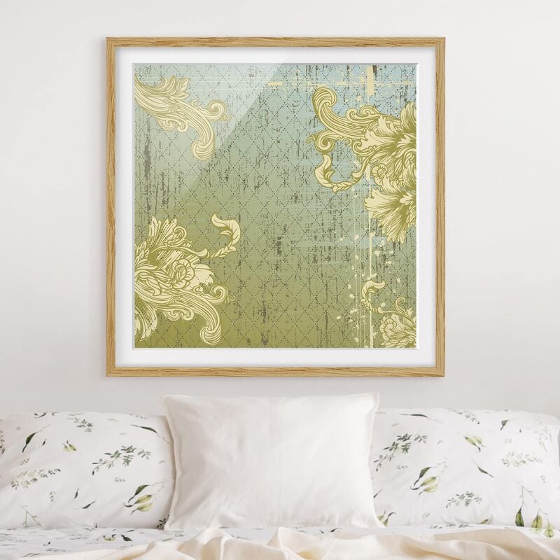 

Póster enmarcado - Floral Baroque Dimensión LxA: 30cm x 30cm, Marco: Roble