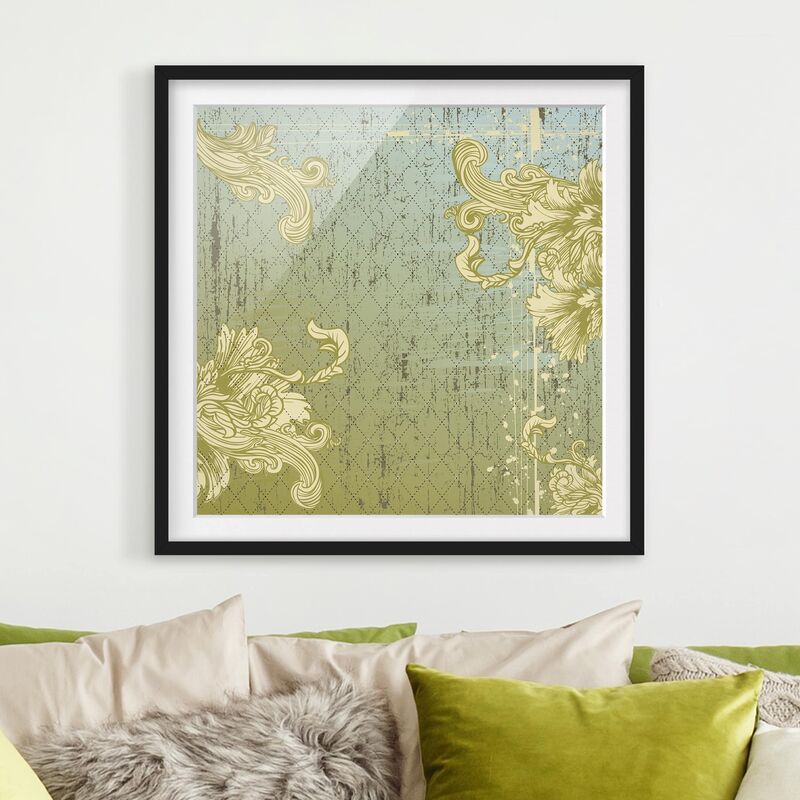 

Póster enmarcado - Floral Baroque Dimensión LxA: 50cm x 50cm, Marco: Negro
