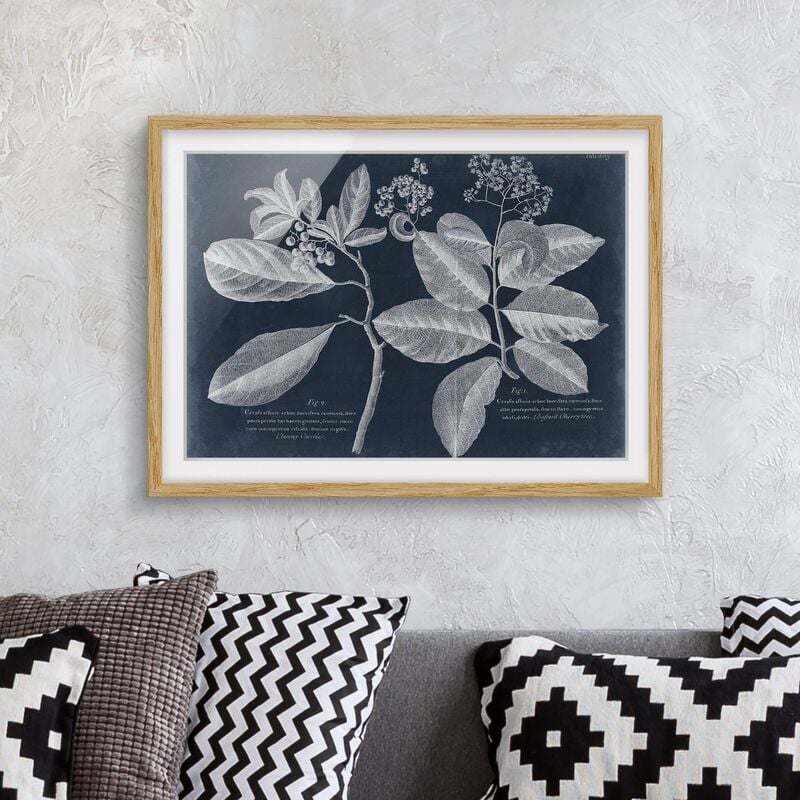 

Póster enmarcado - Foliage Dark Blue - Kordie Department Dimensión LxA: 70cm x 100cm, Marco: Roble