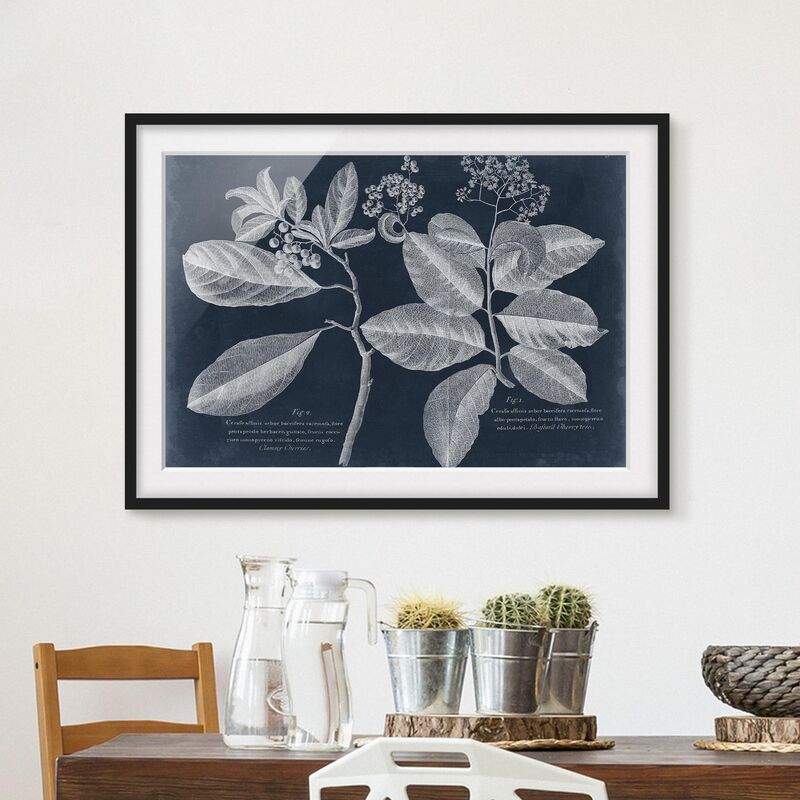 

Póster enmarcado - Foliage Dark Blue - Kordie Department Dimensión LxA: 30cm x 40cm, Marco: Negro