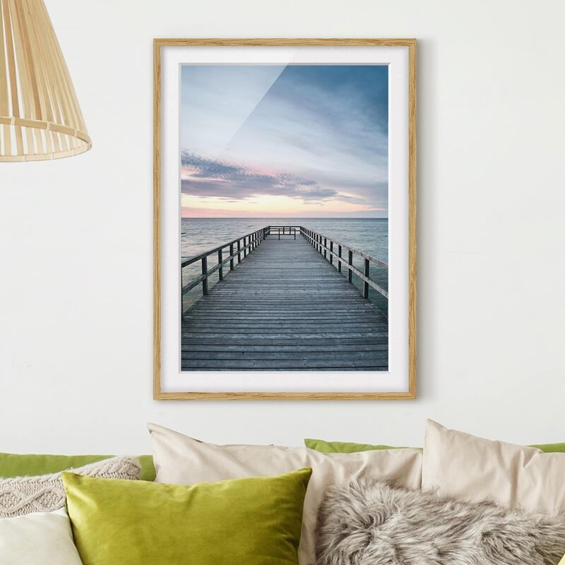 

Póster enmarcado - Footbridge Promenade Dimensión LxA: 70cm x 50cm, Marco: Roble