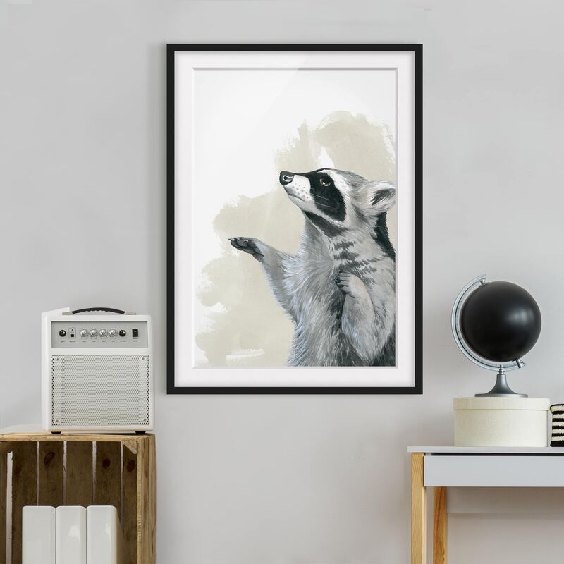 

Póster enmarcado - Forest Friends - Raccoon Dimensión LxA: 70cm x 50cm, Marco: Negro