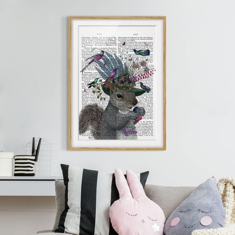 

Póster enmarcado - Fowler - Scoiattolo Con Le Ghiande Dimensión LxA: 40cm x 30cm, Marco: Roble
