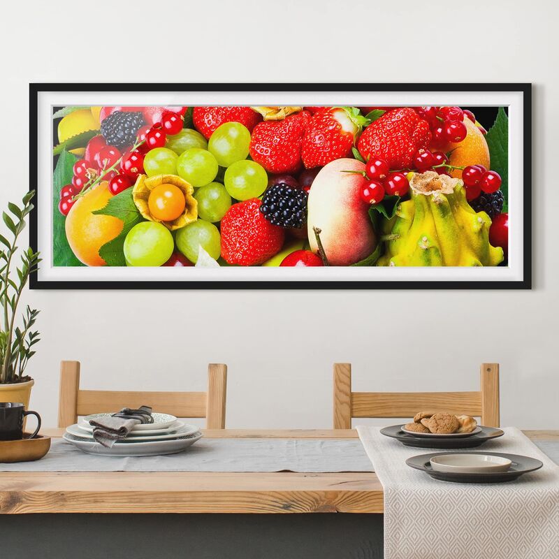 

Póster enmarcado - Fruit Basket Dimensión LxA: 40cm x 100cm, Marco: Negro