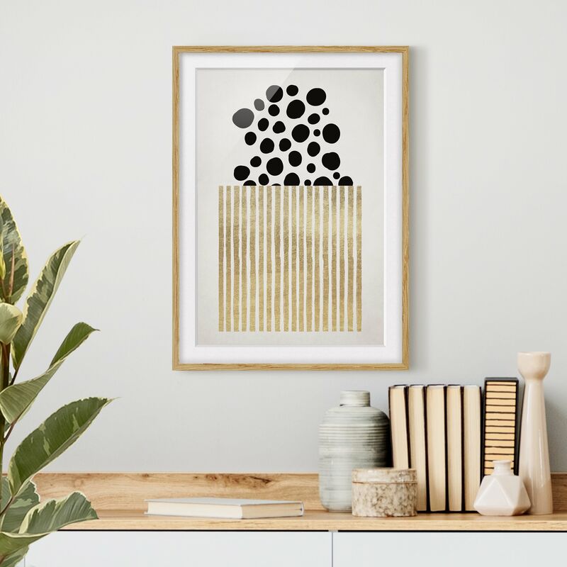 

Póster enmarcado - Punti geometrici II Dimensión LxA: 24cm x 18cm, Marco: Roble