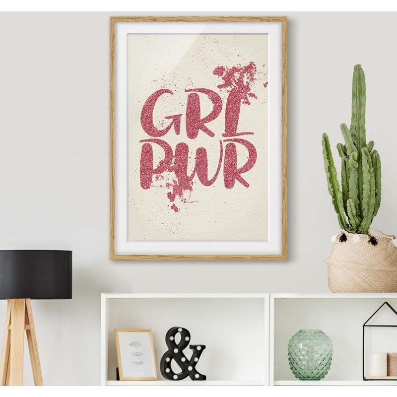 

Póster enmarcado - Girl Power Dimensión LxA: 55cm x 40cm, Marco: Roble