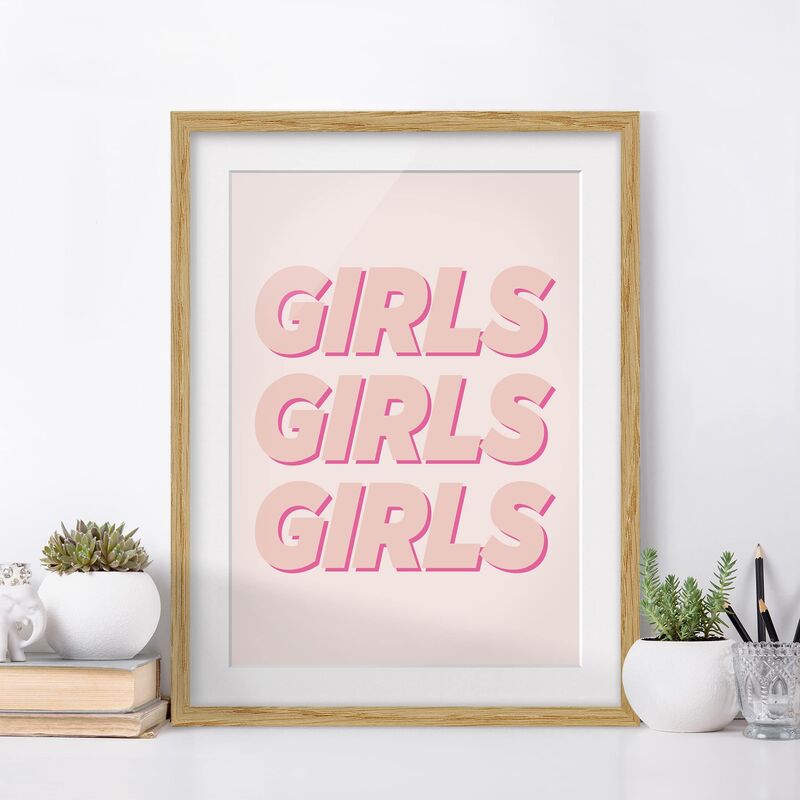 

Póster enmarcado - Girls Girls Girls Dimensión LxA: 70cm x 50cm, Marco: Roble
