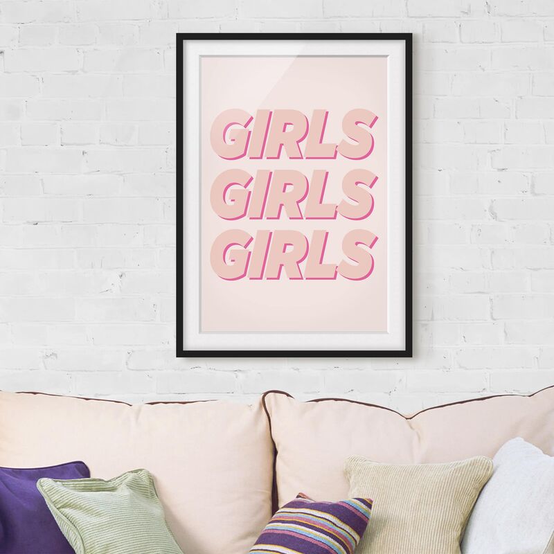 

Póster enmarcado - Girls Girls Girls Dimensión LxA: 100cm x 70cm, Marco: Negro