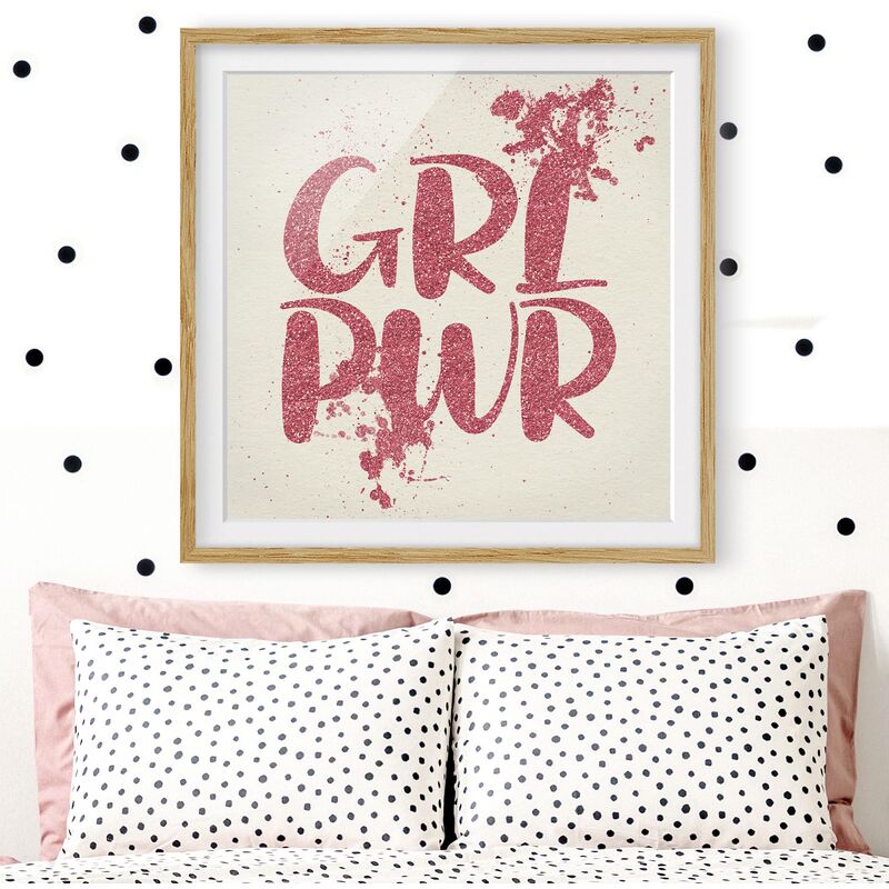 

Póster enmarcado - Girl Power Dimensión LxA: 70cm x 70cm, Marco: Roble
