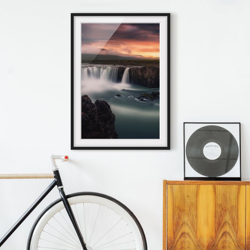 

Póster enmarcado - Goafoss Waterfall In Iceland Dimensión LxA: 24cm x 18cm, Marco: Negro