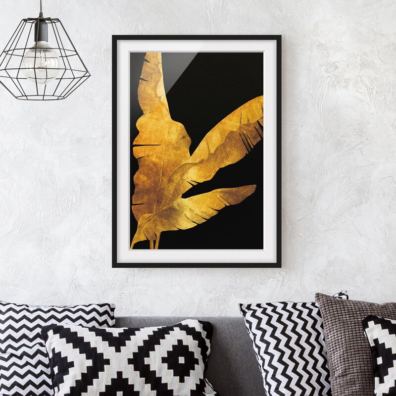 

Póster enmarcado - Gold - Banana Tree On Black Dimensión LxA: 40cm x 30cm, Marco: Negro