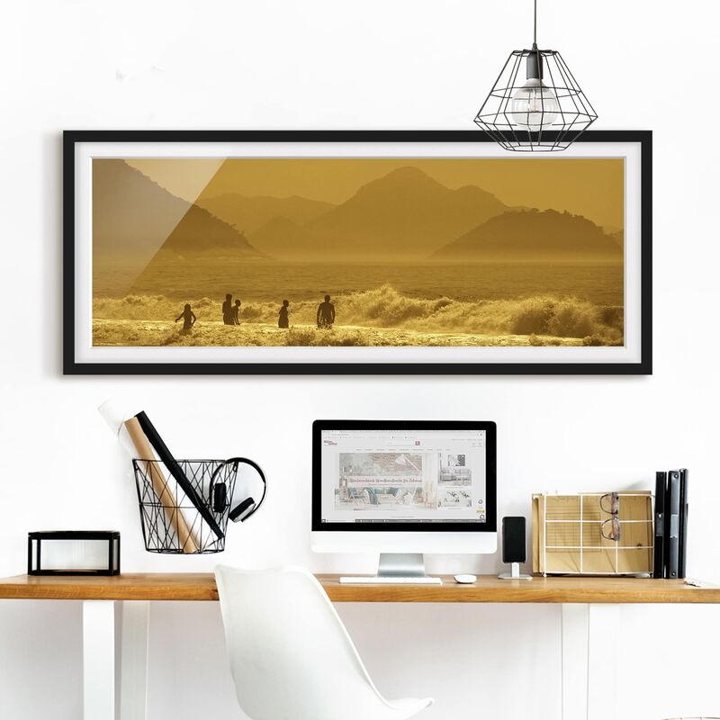

Póster enmarcado - Gold Coast Dimensión LxA: 50cm x 130cm, Marco: Negro