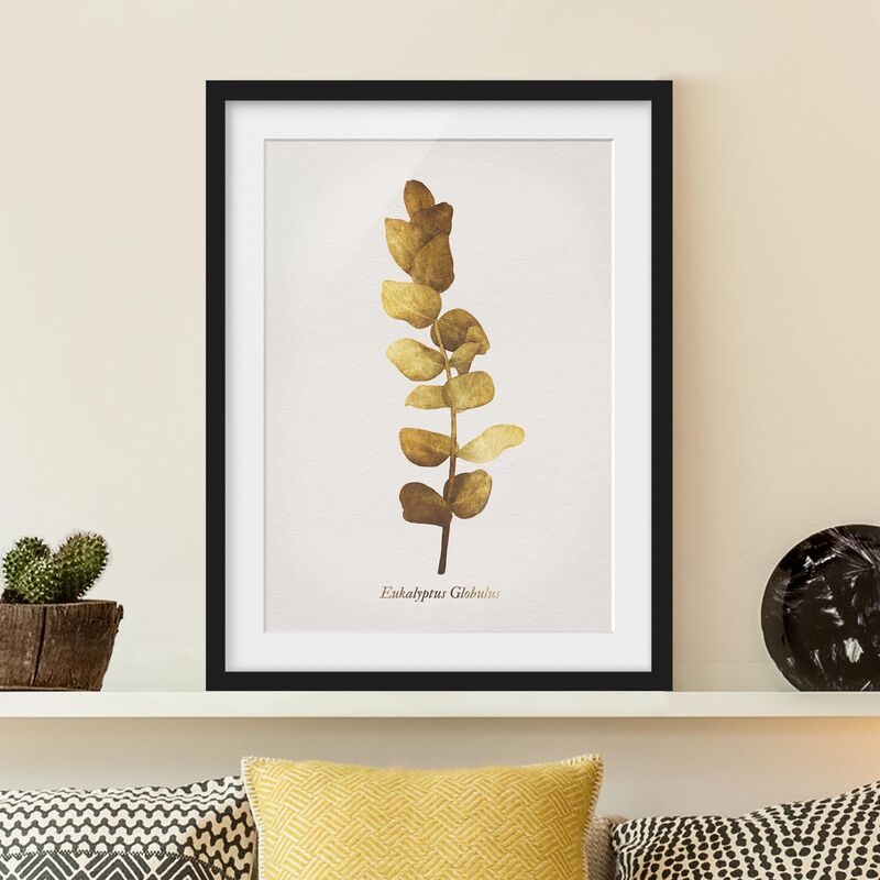 

Póster enmarcado - Gold - Eucalyptus Dimensión LxA: 55cm x 40cm, Marco: Negro