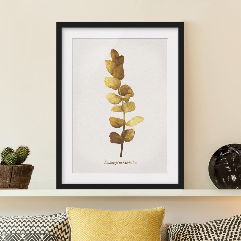 

Póster enmarcado - Gold - Eucalyptus Dimensión LxA: 100cm x 70cm, Marco: Negro