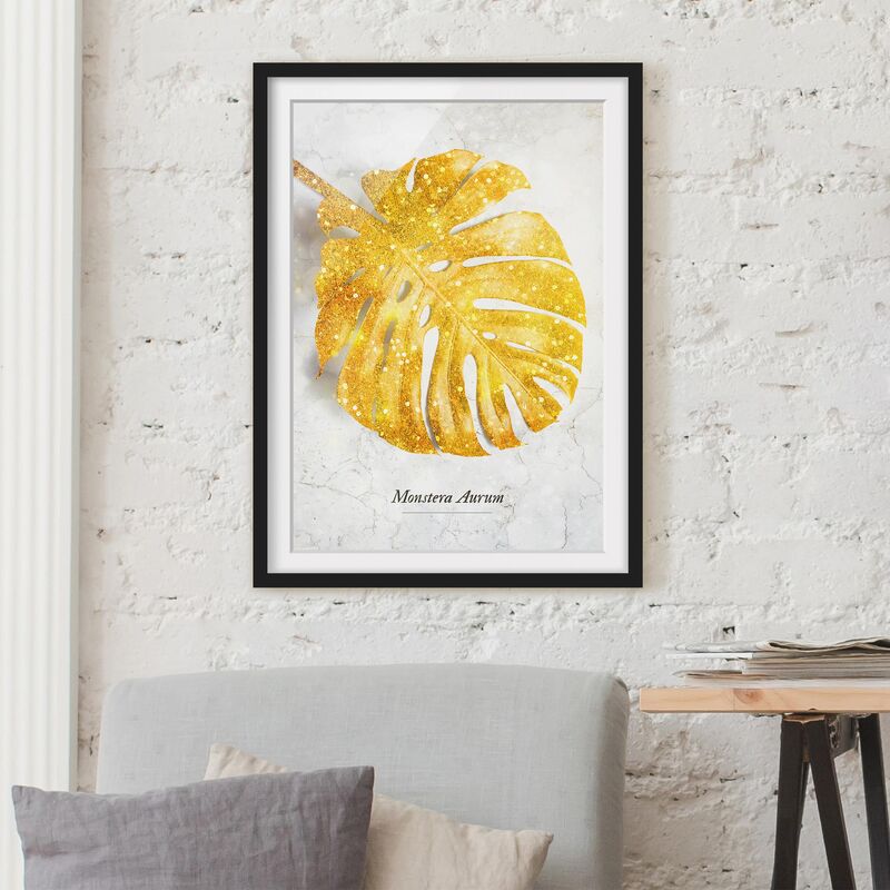 

Póster enmarcado - Gold - Monstera Aurum Dimensión LxA: 55cm x 40cm, Marco: Negro