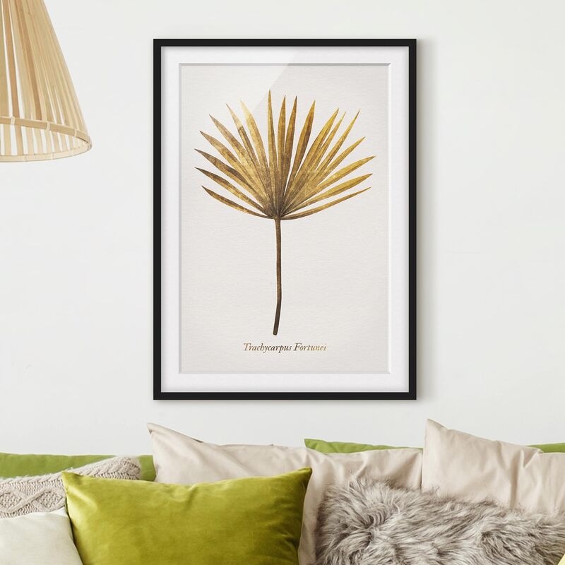 

Póster enmarcado - Gold - Palm Leaf Dimensión LxA: 100cm x 70cm, Marco: Negro