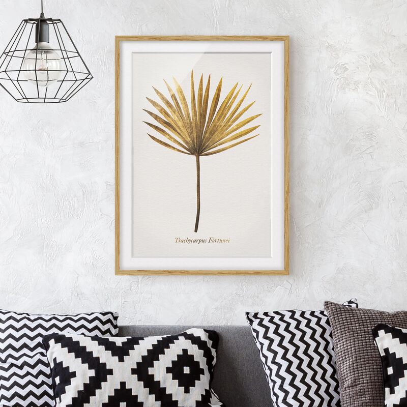 

Póster enmarcado - Gold - Palm Leaf Dimensión LxA: 40cm x 30cm, Marco: Roble