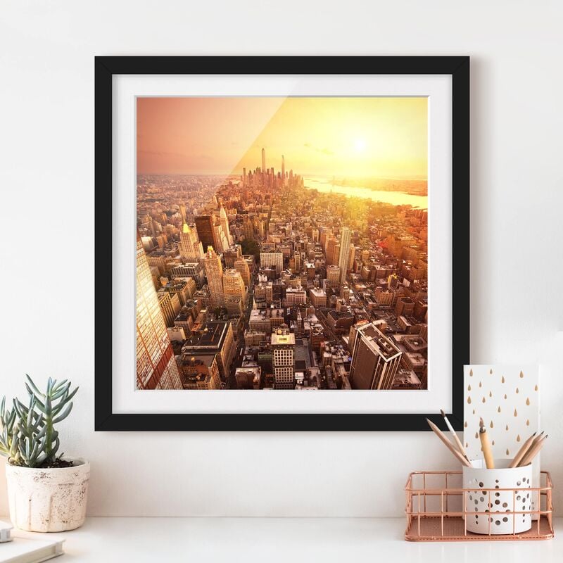 

Póster enmarcado - Golden City Dimensión LxA: 70cm x 70cm, Marco: Negro