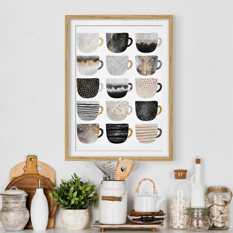

Póster enmarcado - Coppa d'oro di bianco e nero Dimensión LxA: 55cm x 40cm, Marco: Roble