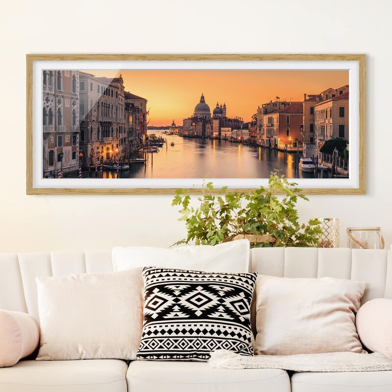 

Póster enmarcado - d'oro Venezia Dimensión LxA: 40cm x 100cm, Marco: Roble