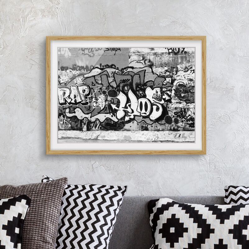 

Póster enmarcado - Graffiti Art Dimensión LxA: 18cm x 24cm, Marco: Roble