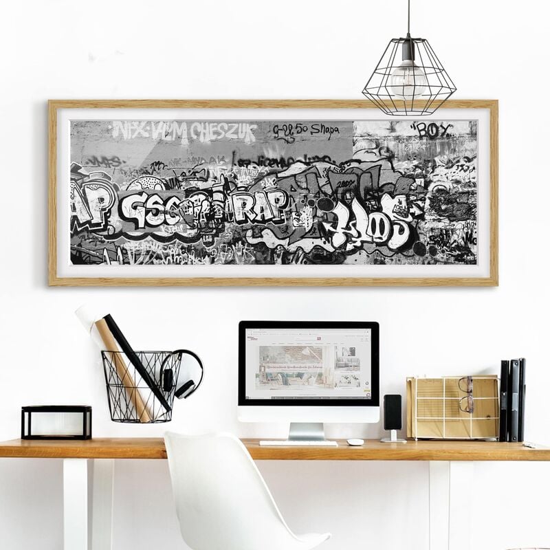 

Póster enmarcado - Art Graffiti Dimensión LxA: 20cm x 50cm, Marco: Roble