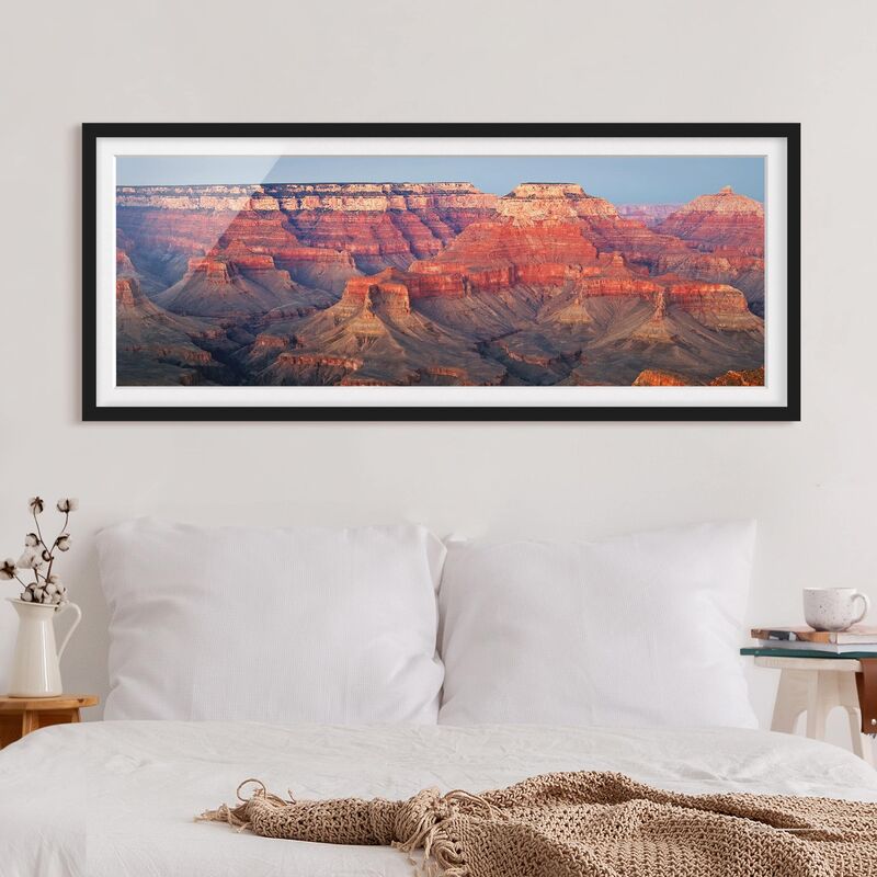 

Póster enmarcado - Grand Canyon Dopo Il Tramonto Dimensión LxA: 50cm x 130cm, Marco: Negro