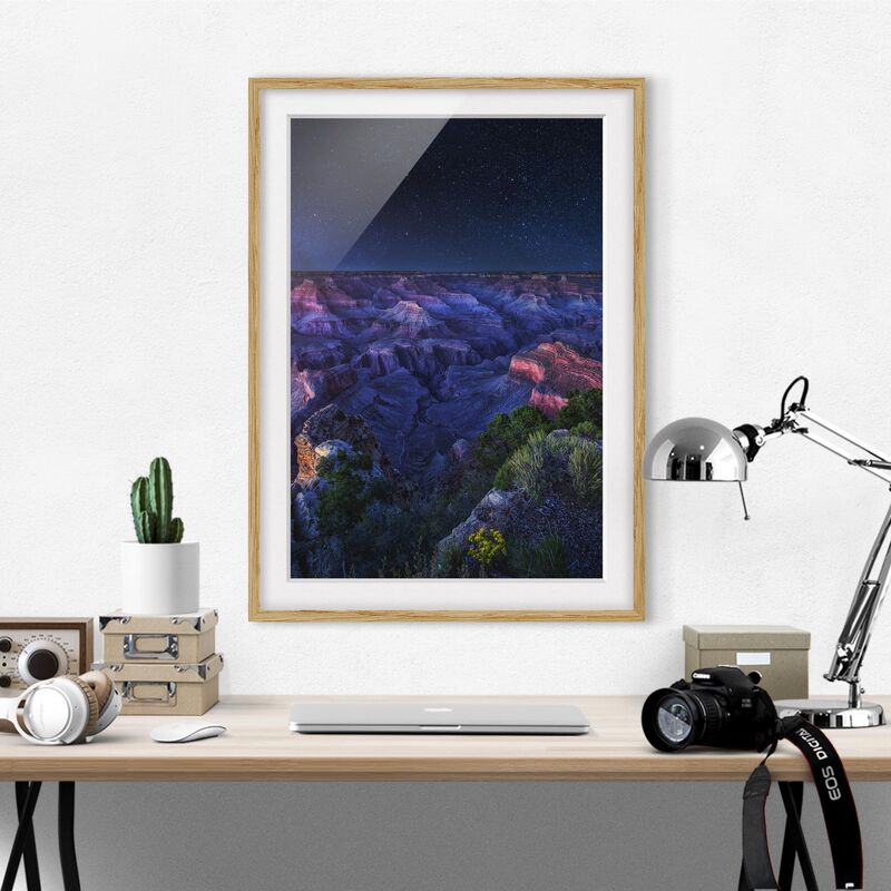 

Póster enmarcado - Grand Canyon Night Dimensión LxA: 100cm x 70cm, Marco: Roble