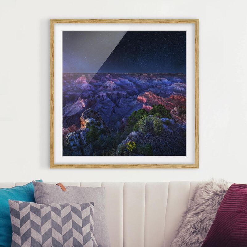 

Póster enmarcado - Grand Canyon Night Dimensión LxA: 50cm x 50cm, Marco: Roble