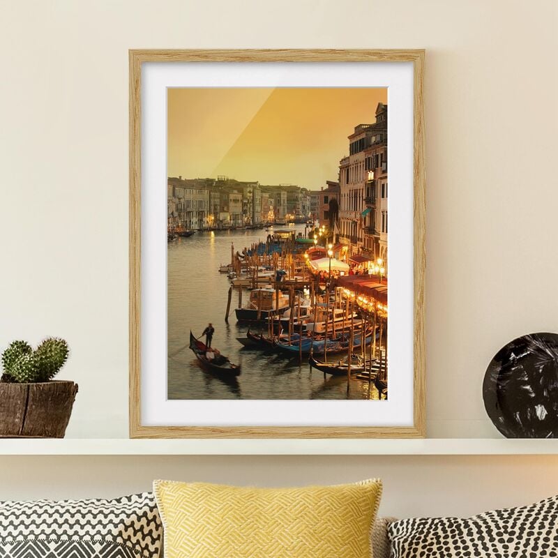 

Póster enmarcado - Grand Canal Of Venice Dimensión LxA: 24cm x 18cm, Marco: Roble