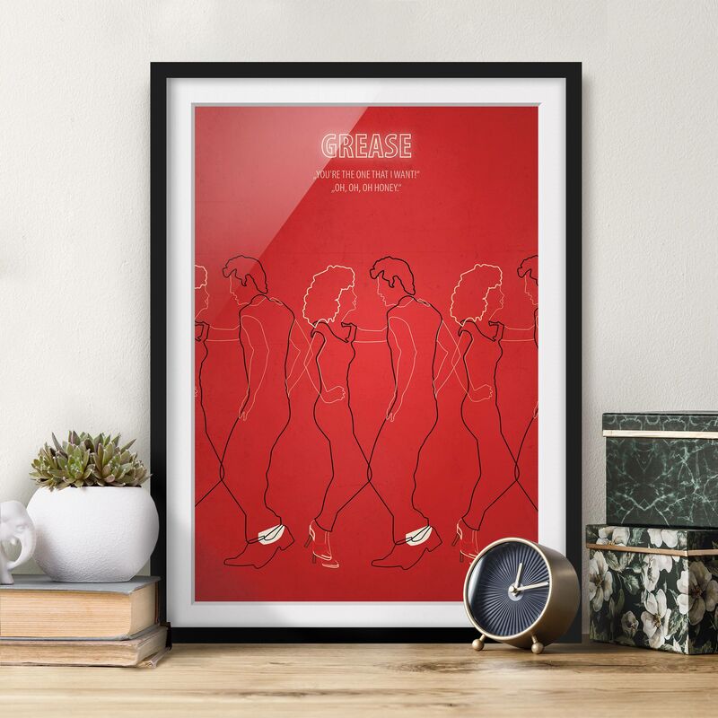

Póster enmarcado - Grease Movie Poster Dimensión LxA: 70cm x 50cm, Marco: Negro