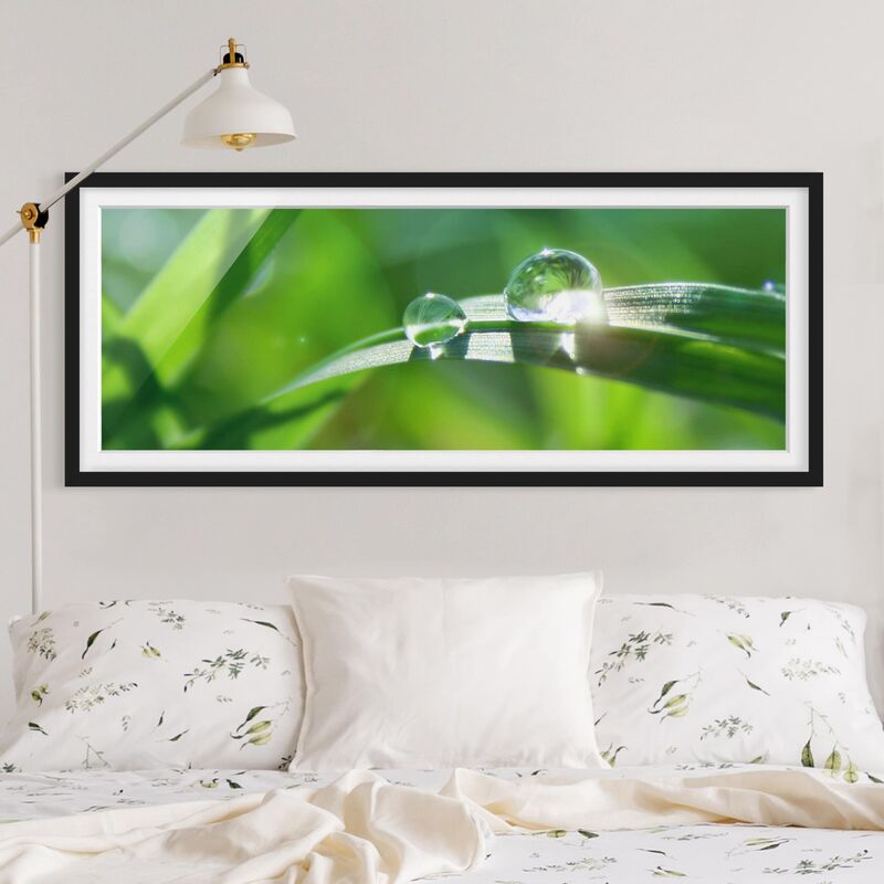 

Póster enmarcado - Verde Ambiance Ii Dimensión LxA: 50cm x 130cm, Marco: Negro