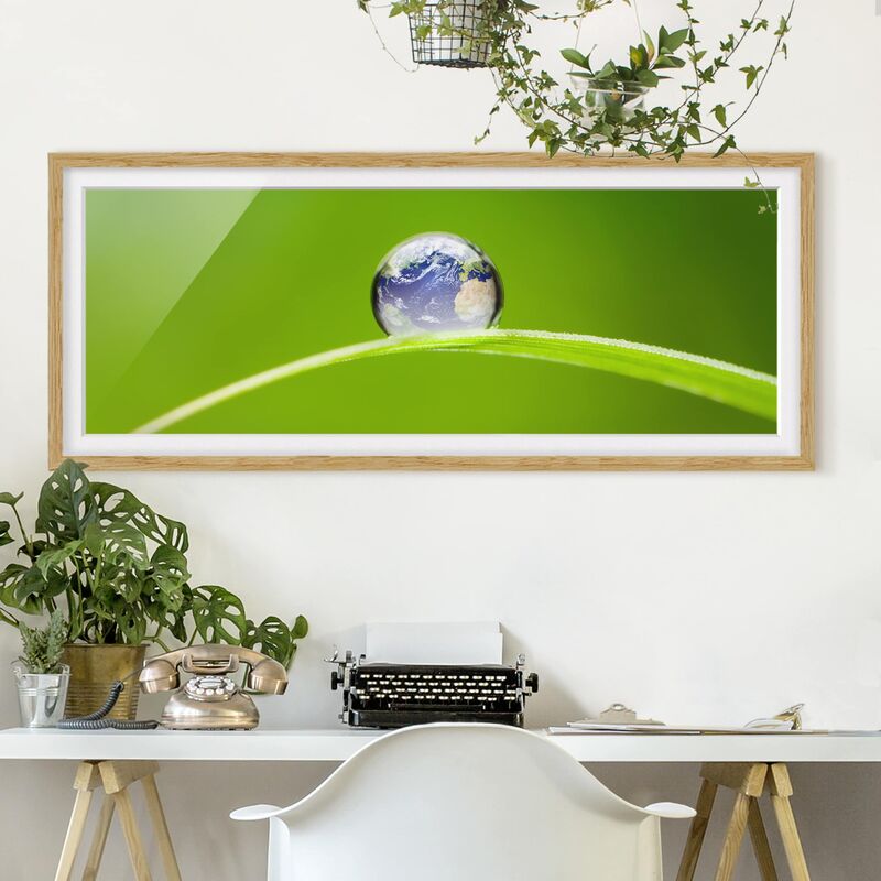 

Póster enmarcado - Verde Speranza Dimensión LxA: 50cm x 130cm, Marco: Roble