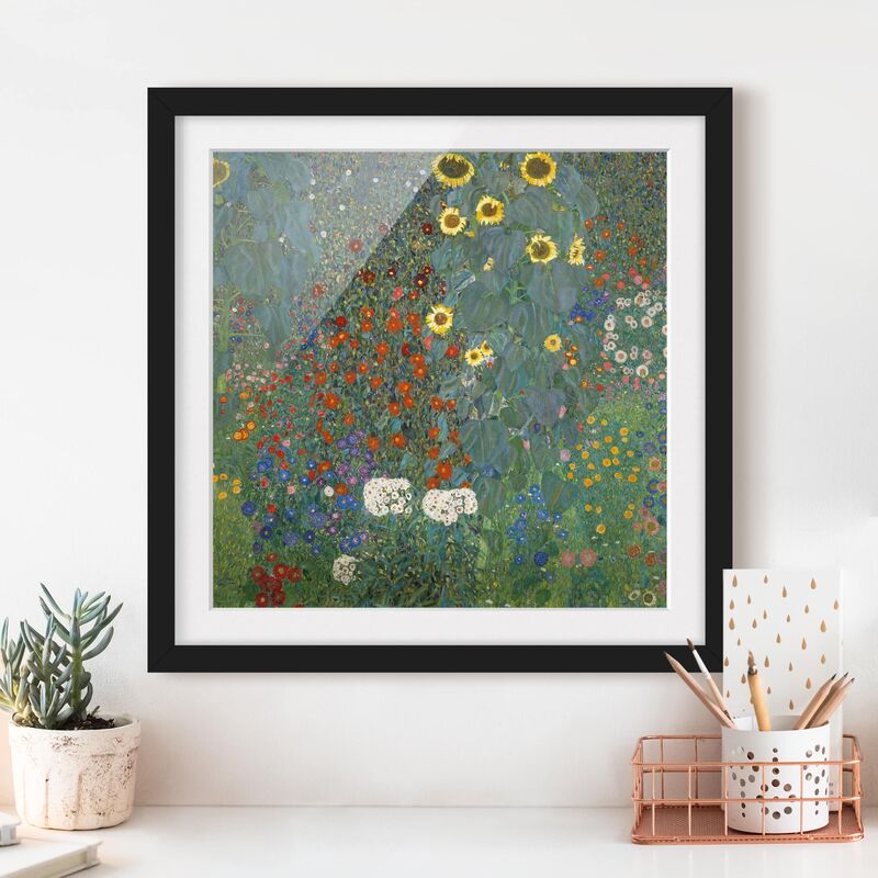 

Póster enmarcado - Gustav Klimt - Giardino Girasoli Dimensión LxA: 70cm x 70cm, Marco: Negro