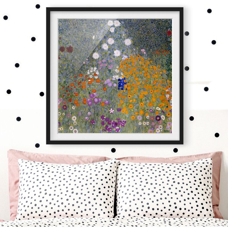 

Póster enmarcado - Gustav Klimt - Cottage Garden Dimensión LxA: 20cm x 20cm, Marco: Negro