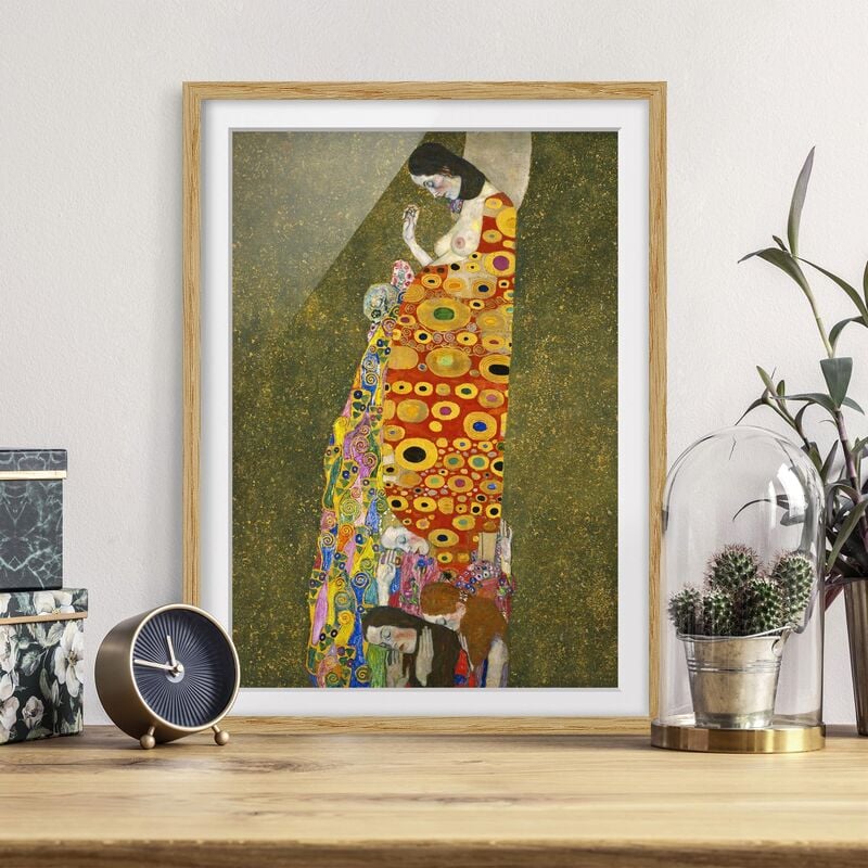 

Póster enmarcado - Gustav Klimt - Hope Dimensión LxA: 70cm x 50cm, Marco: Roble