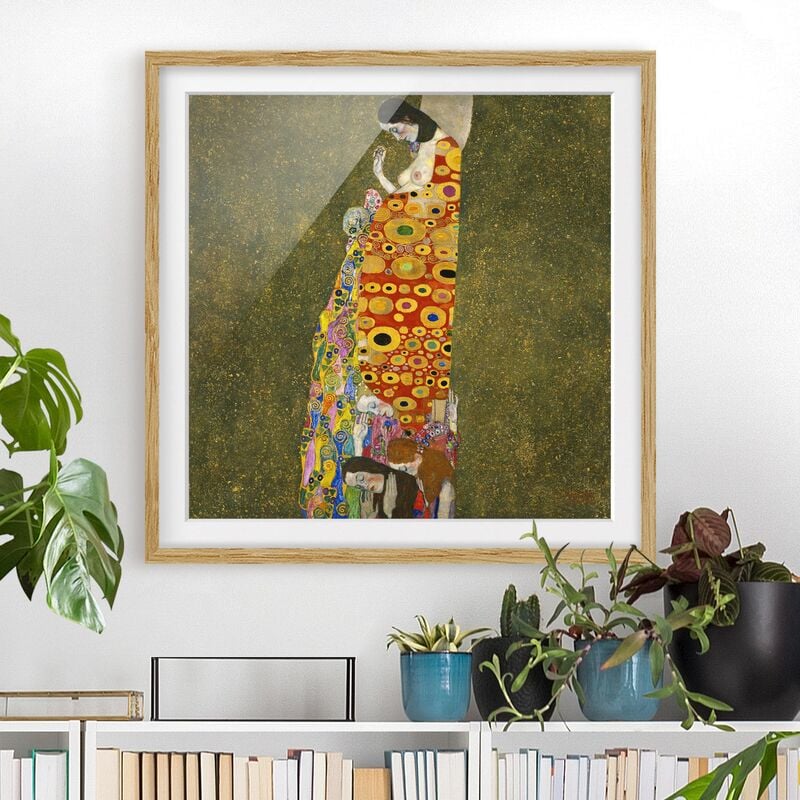 

Póster enmarcado - Gustav Klimt - Speranza II Dimensión LxA: 30cm x 30cm, Marco: Roble