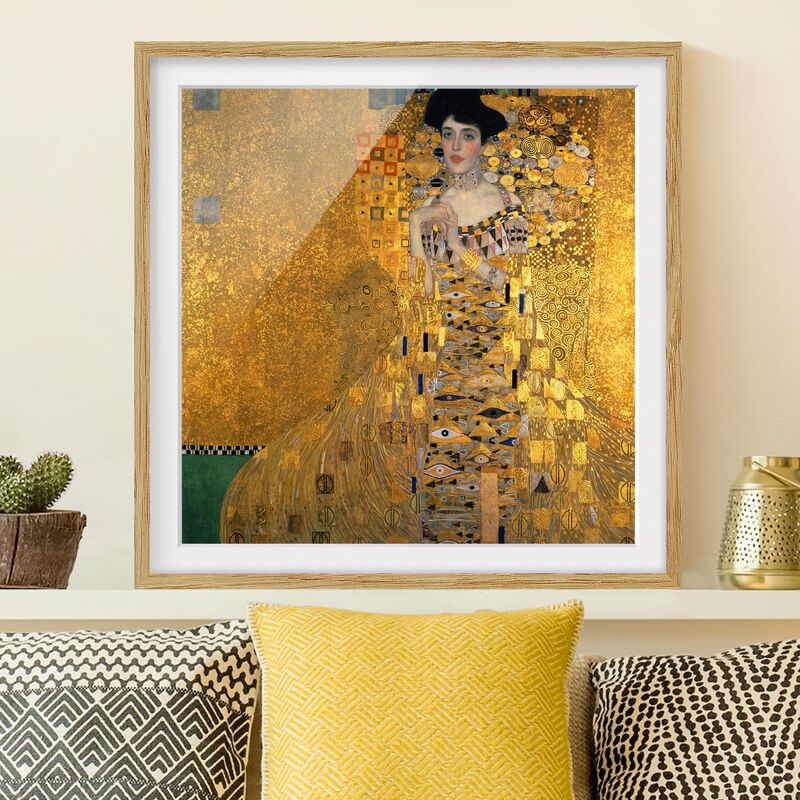 

Póster enmarcado - Gustav Klimt - Portrait Of Adele Bloch-Bauer I Dimensión LxA: 20cm x 20cm, Marco: Roble