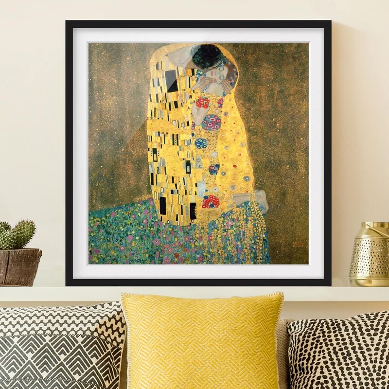 

Póster enmarcado - Gustav Klimt - The Kiss Dimensión LxA: 50cm x 50cm, Marco: Negro