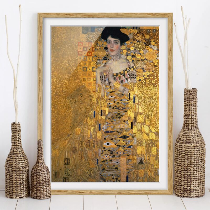 

Póster enmarcado - Gustav Klimt - Portrait Of Adele Bloch-Bauer I Dimensión LxA: 100cm x 70cm, Marco: Roble