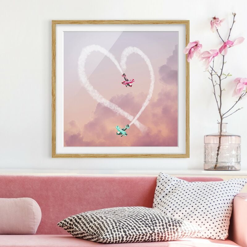 

Póster enmarcado - Cuore Con Aircraft Dimensión LxA: 30cm x 30cm, Marco: Roble