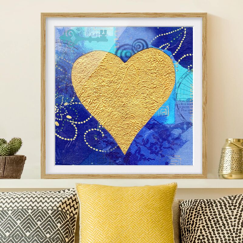 

Póster enmarcado - Heart Of Gold Dimensión LxA: 50cm x 50cm, Marco: Roble