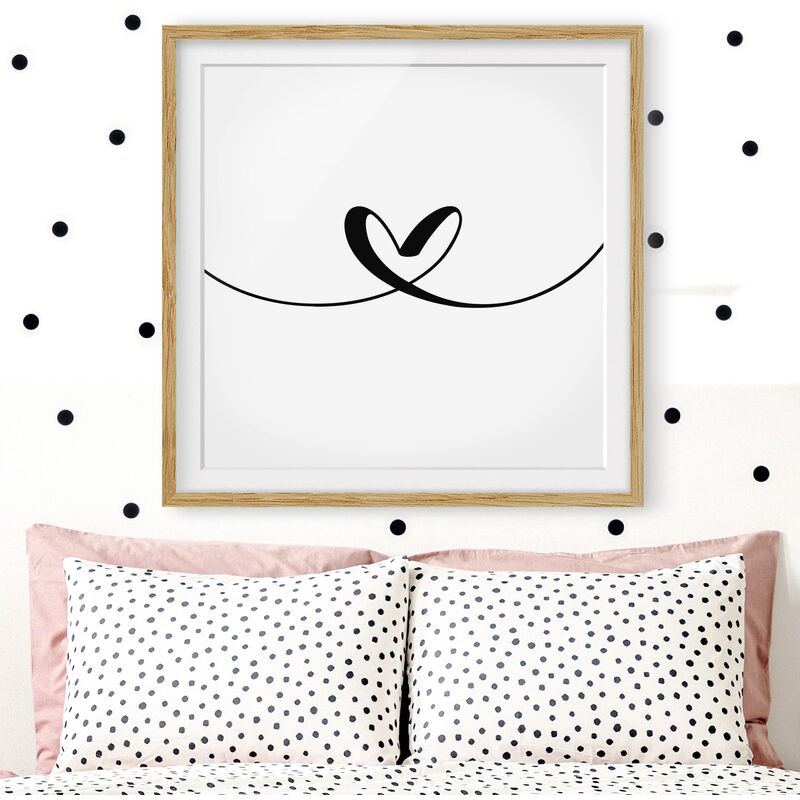 

Póster enmarcado - Heart Dimensión LxA: 70cm x 70cm, Marco: Roble