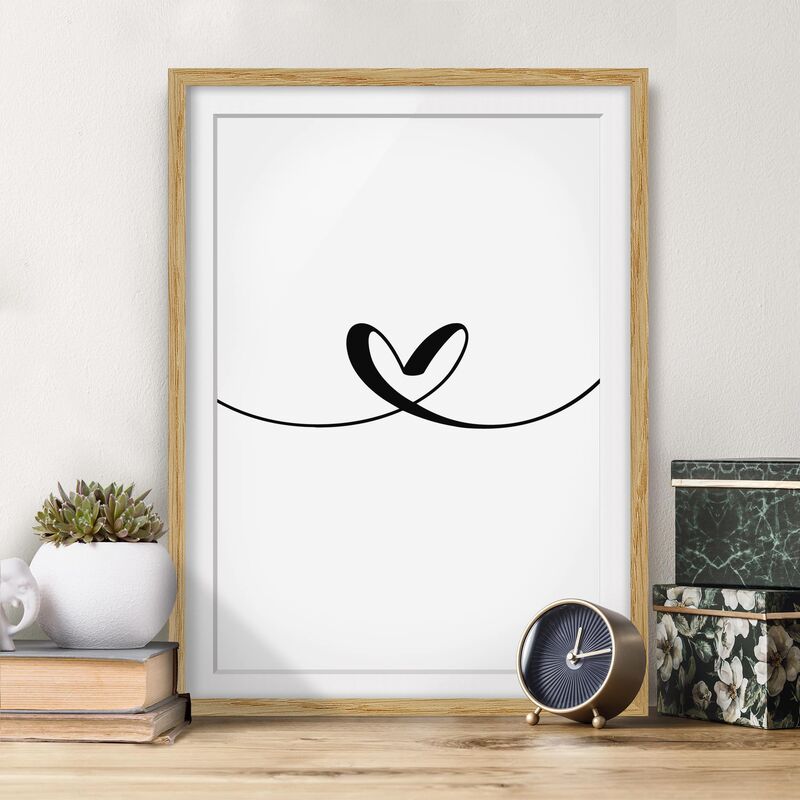 

Póster enmarcado - Heart Dimensión LxA: 55cm x 40cm, Marco: Roble