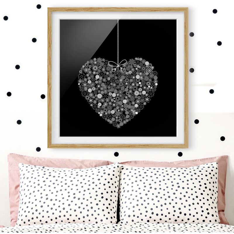 

Póster enmarcado - Heart Giveaway Dimensión LxA: 50cm x 50cm, Marco: Roble