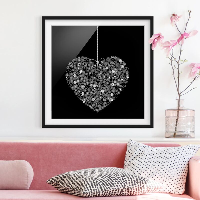 

Póster enmarcado - Heart Giveaway Dimensión LxA: 50cm x 50cm, Marco: Negro