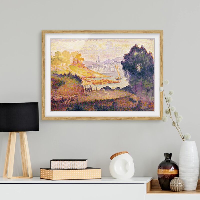 

Póster enmarcado - Henri-Edmond Cross - View Of Menton Dimensión LxA: 70cm x 100cm, Marco: Roble