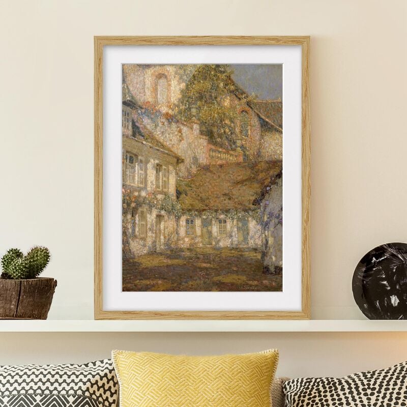 

Póster enmarcado - Henri Le Sidaner - Houses At The Foot Of The Church Dimensión LxA: 70cm x 50cm, Marco: Roble