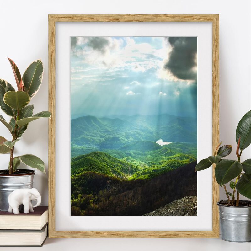 

Póster enmarcado - Heavenly Ground Dimensión LxA: 100cm x 70cm, Marco: Roble