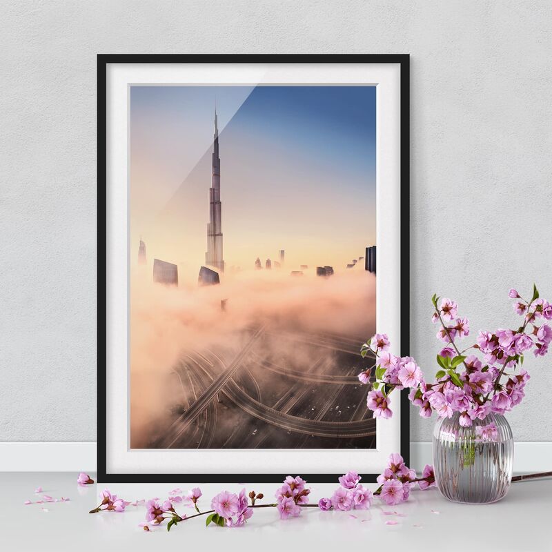 

Póster enmarcado - Heavenly skyline di Dubai Dimensión LxA: 24cm x 18cm, Marco: Negro